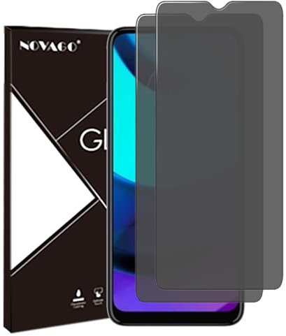 NOVAGO Compatible con Motorola Moto E20/E22/E22i – Lote de 2 protectores de pantalla de cristal templado resistente 0,33 mm 9H (tintado antiespíón)