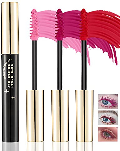 Mascara Volume et Longueur-3 Colors Rose Rouge Mascara Extension de Cils Effet Volume, Waterproof et Longue Tenue, Not Blooming Eye Lashes Thick Curling Maquillage pour Femmes-05+06+07