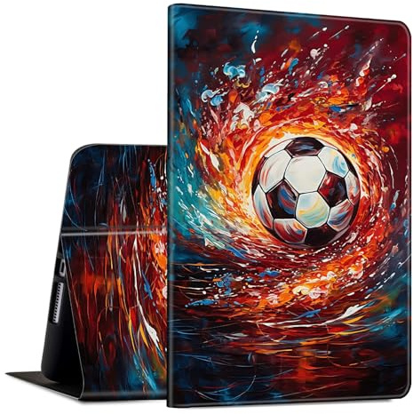 Case for Galaxy Tab S7 FE 5G/S8 Plus/S7 Plus 12.4 Tablet PU Leather Slim Folio Lightweight Cover with Smart Auto Wake/Sleep Protective Case for Samsung Tab S7 FE 2021/S8+ 2022/S7+ 2020, Football