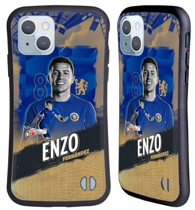 Head Case Designs Offizielle Chelsea Football Club Enzo Fernández 2023/24 Erstes Team Hybride Handyhülle Hülle Huelle kompatibel mit Apple iPhone 14