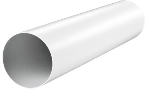 PVC Rundrohr Lüftungsrohr Durchmesser 100mm/150mm Länge 0,5m/1,5m Ab-Zuluft Rohr Lüftung Kanal ABS Kunststoff Weiß Rund Lüftungskanal Versorgungskanal Heizungs-Kühllüftungssystem (Ø125mm - 1000mm)