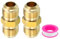 PATIKIL Connecteur Évasé Mâle 3/8 x 3/8 Mâle, 2 Pcs SAE 45 Degrés Adaptateur en Laiton Union Coupleur de Tube Raccord de Tuyau pour Conduite de Gaz d'Air Réfrigération CVC