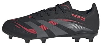 adidas Unisex Kinder Predator League Firm Ground/Multi Ground Football Boots Kids, Core Black/Grey Four/Lucid Red, 30 1/2 EU