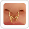 Dervivea Gothic Hörner Septum Ring Büffelhorn Nasenringe Hörner Clip-On Nasenring Gold Hörner Manschette Nasenring Bullenhörner Nasenring U-förmige Nasenringe Kein Piercing Nasenring Schmuck(Gold1)