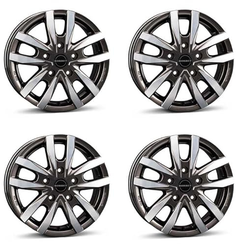 4x Borbet Felgen CW5 6.0x16 ET68 5x130 mistral anthracite glossy polished kompatibel mit Fiat Ducato
