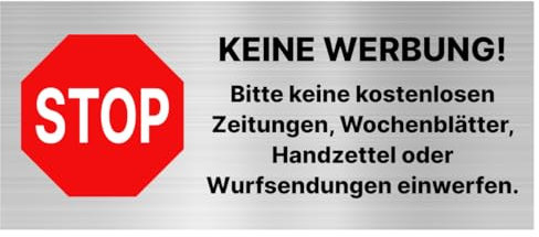 Magnetschild Keine Werbung für Briefkasten 7x3 cm – UV- und Witterungsbeständig Keine Zeitungen Magnet (3)