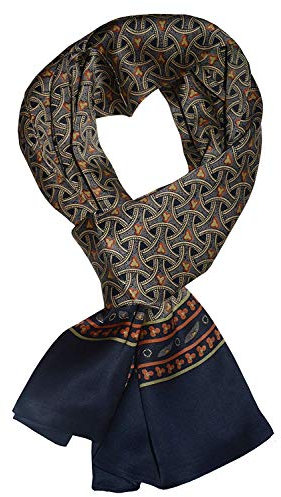 Pupatuch Halstuch Herren 100% Seide Schal Vintage Pattern Seidenschal Herrenschal (#6)