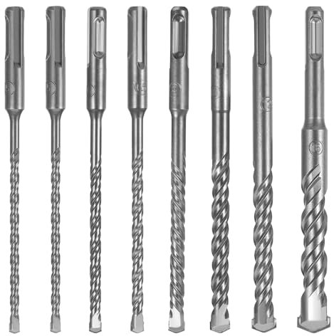 Faankiton 8PZ Punta per Trapano SDS Plus, Punte da Trapano a Taglienti, Set di Punte per Martelli, Punte Trapano Calcestruzzo SDS, Accessorio Martello Perforatore per Calcestruzzo, Pietra, Legno