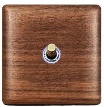 SHENGJIELIU Prise d’Interrupteur de Panneau Mural en Bois Vintage - Prise électrique Standard Prise de Courant intégrée 86 mm x 86 mm(1 Gang 1 Way)