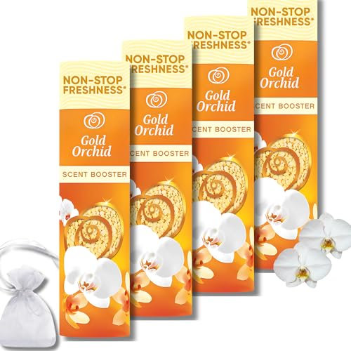 Gold Orchid In-Wash Scent Booster – 155g. Every Wash with Long-Lasting, Luxurious Scent That Comforts the Emotions, Calms the Spirit, and Leaves Clothes Smelling Fresh and Elegant All Day -Pack of 4