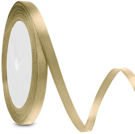 Geschenkband Champagner Gold Geschenkband Weihnachten Champagner Stainband 6mm 23m Gurtband Schleifenband Geschenkbänder Für Hochzeit Taufe Deko Geburtstag Weihnachtsgeschenke Geschenkverpackung Band