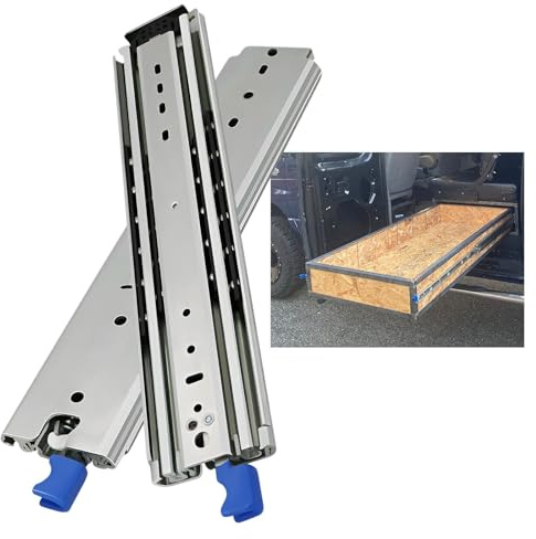 LJDJRHXH Schubladenauszug Schwerlast Edelstahl, 250-2000 mm Kugelführung Mit Verriegelungsfunktion, Schubladenauszüge Vollauszug, Schubladenschienen Tragkraft 220 Kg, 1 Paar(2000mm)