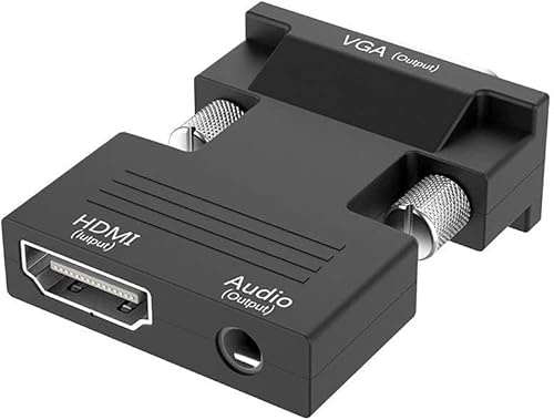 DUOBAGMA HDMI to VGA Adapter with 3.5mm Audio Cable, 1080P 60Hz VGA Converter, HDMI Female to VGA Male Compatible Adapter for Laptop Computer to TV Projector Monitor