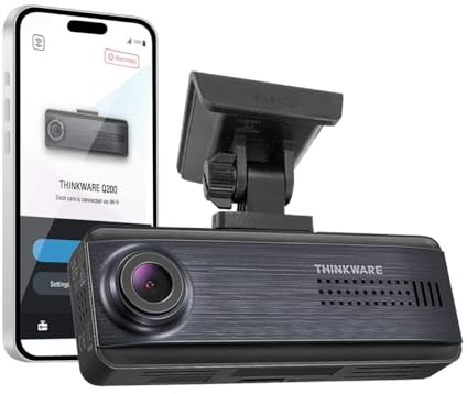 Thinkware Q200 Dash Cam QHD 1440p Front & 1080p HD Rear Car Camera with GPS Mount - Wi-Fi, Bluetooth, Parking Mode, Includes 32GB SD Card, Dual Leads for Battery Safe Parking Mode & 32GB SD Card