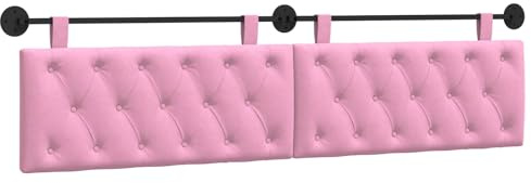 vidaXL Hängendes Kopfteil Rosa Stoff, Moderner rechteckiger Wandkopfteilen, gehängtes gepolstertes Design, gemütliche Rückenlehne für Schlichte Schlafzimmerdekoration