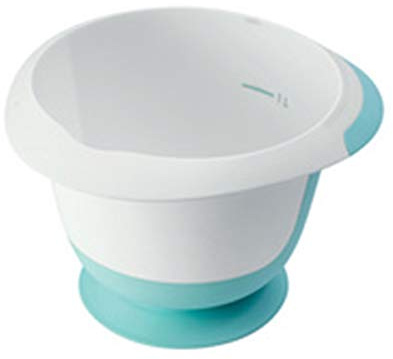 keeeper Mixing Bowl with Suction Cup and Non-Slip Surface, BPA-Free Plastic, 3.5 Litre, Mariella, Mint Green/White