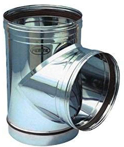 RACCORDO A T PER CANNA FUMARIA ACCIAIO INOX (Ø 250 mm. Angolo 90°)