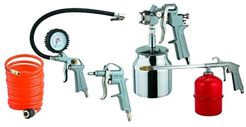 KIT DE HERRAMIENTAS NEUMATICO: pistola de pintar, inflador, manguera, soplador, petroleado