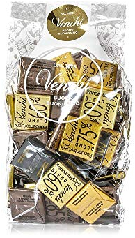 Venchi Cioccolatini Blend Assortiti in Sacchetto 300g - Cioccolato Fondente in Versioni 75%, 60%, 85%, 100% - Senza Glutine