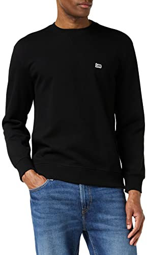 Lee Plain Crew Sws, Sudadera, para Hombre, BLACK, XL