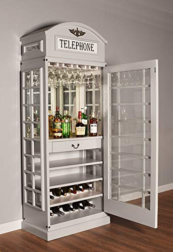 Drinks Cabinet - Iconic BT Telephone Box Style Bar Finished in Retro Grey - EP15