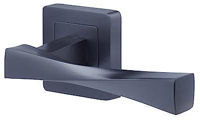Yale Verona Matt Black Door Handle for Indoor Wooden Door, Stylish Modern Easy Fit Handle with All Fixtures Supplied, Euro Profile Cylinder Keyhole Cover Included