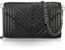 Sac à bandoulière matelassé en cuir noir pour femme avec chaîne, pour téléphone portable, portefeuille, sac à main pour iPhone, noir, Small