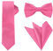 Allegra K Krawatten-Set für Herren Satin Krawatte Fliege Einstecktuch Einfarbig für Hochzeit Business, Fuchsia, Einheitsgröße