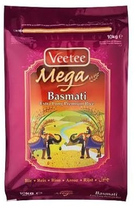 Veetee - Mega Basmati Extra Long Grain Basmati Rice - 10kg