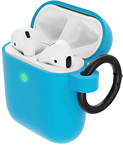 OtterBox Soft Touch Kopfhörer Hülle für AirPods (1. Gen 2016/2. Gen 2019), stoßfeste, sturzsichere, ultraflache, Kratz- und Abriebfeste Schutzhülle für Apple AirPods, inklusive Karabiner, Blau