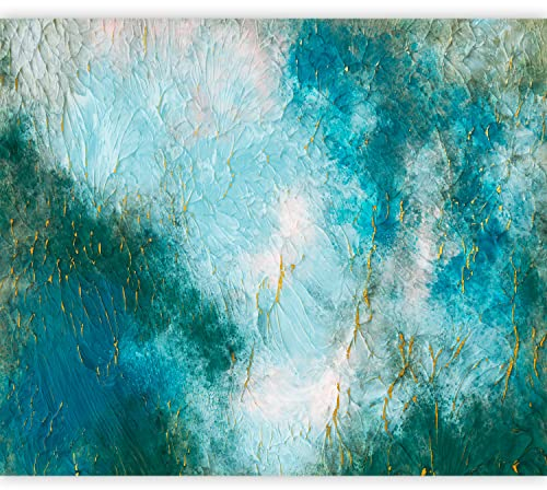 murando Fototapete selbstklebend Abstrakt 441x315cm Foto Tapete Tapetenfolie Möbelfolie Wandverkleidung Wandtapete Motivtapeten Bildtapete Schlafzimmer 3d Effekt türkis wie gemalt f-A-10020-a-a