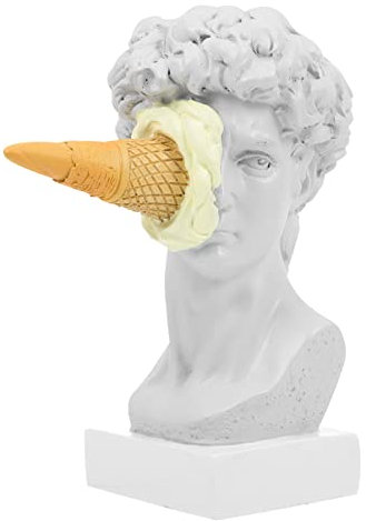 PRETYZOOM Griechische Davidkopf-Statue, Kunstharz-Kunst-Skulptur für Heim-Desktop-Dekor