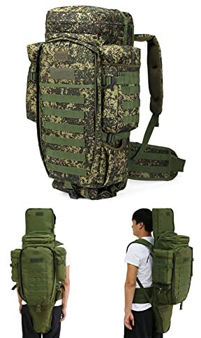 Waffenkoffer Militärisches Angriffspaket, 900D Oxford-Stoff Jagdrucksack Taktischer Mit Gewehrhalter,Taktischer Rucksack Kann Erweitert Werden, Verwendet für Camping, Jagd, Angeln,Wandern, Reisen