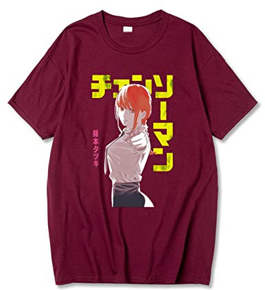 KONDZ Japanese Anime Chainsaw Man Makima T-Shirt Men Kawaii Cartoon Pochita Graphic T Shirts Unisex Harajuku Manga Makima T-Shirt Male