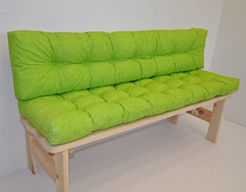 Premium Kissen/Polster für Gartenbank/Bankkissen 150 cm Colore Verde chiaro (hellgrün)
