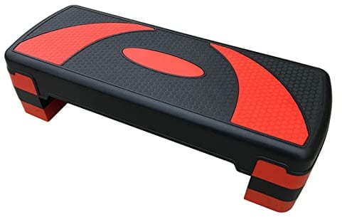 LTLCLZ Verstellbarer Fitness Tischstepper Aerobic Stepper Sportgymnastik 3Höhenstufen Trainingsgerät,Rot
