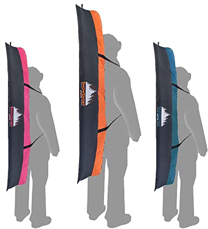 Snowsport Skitasche Skicase Ski Bag 6in1 Orange/Pink/Marine für 1 Paar Ski + Stöcke 150/160/170/180cm (180cm, Marine)