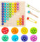 Wisplye Holzspielzeug Brettspiele Kinder, Holz Clip Beads Montessori Spielzeug, Regenbogen Puzzle Vorschule Lernspielzeug Elimination Spiele, Frühe Pädagogisches Geschenk für Mädchen Jungs