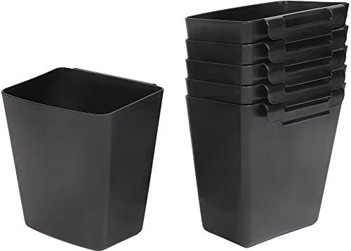 AYVANBER Paquete de 6 portavasos colgantes para carrito rodante, accesorios, ganchos, suministros de manualidades para carrito utilitario rodante, carrito de almacenamiento delgado (negro)