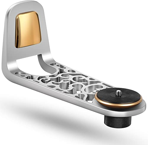 Qwall Support de vidéoprojecteur réglable, Angle d'élévation ± 10°, Rotation à 360°, vis Standard 1/4 pour la Plupart des caméras/projecteurs (Argent)