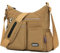NOTAG Umhängetasche Damen, Leichte Mehrfach-Taschen Schultertasche Damen Wasserdicht Nylon Handtasche Umhängetasche (Aprikose)