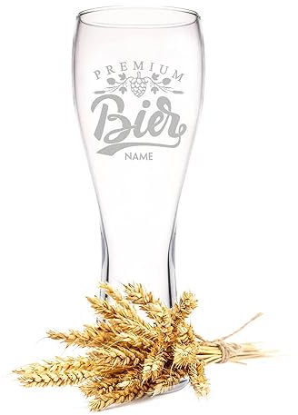 Leonardo Weizenglas mit Gravur - Premium Bier - Personalisiert mit Namen - Geschenke für Papa zum Vatertag - Geschenk für Bierkenner - Geschenkidee für Ihn Männer zum Geburtstag - 500 ml