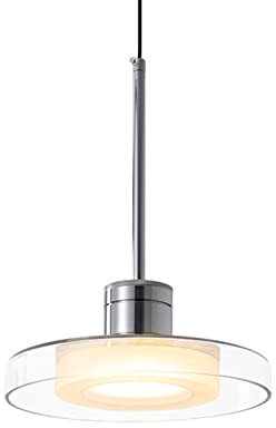 ILmira Luces Colgantes Redondas de Vidrio LED posmodernas, lámpara de Arte con luminaria de suspensión para Comedor, Cocina, Dormitorio con Isla, lámparas de Techo Minimalistas de Vidrio Transparente