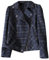Tdvcpmkk Veste Courte À Carreaux Bleu Marine Pour Femme, Coupe Cintrée En Laine, Veste Rétro Décontractée