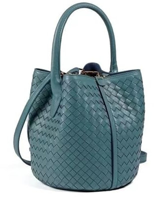 Gewebte Damentasche Aus Echtem Leder, Eimertasche Aus Lammleder, Hochwertige, Große, Tragbare One-Shoulder-Tasche Mit Diagonale, Lässige Mode, Vielseitige Tasche Mit Innenfutter ( Color : 03 , Size :