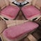 Auto Sitzauflage Autositzauflage Universal Winter Plüsch Sitzkissen Sitzbezüge Auto für Vordersitze Rücksitz, Auto Fahrzeug Sitzschut (Leder Rosa,2+1 Sitzbezüge vorne und hinten)