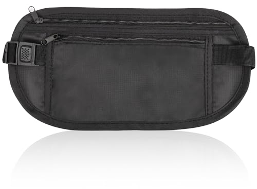BLMHTWO GeldgüRtel,Geldversteck Reise RFID Blocking GeldgüRtel Reise Verstellbare Riemen Bauchtasche Bauch Verdeckte Reisebrieftasche für Workout Laufen Reisen Wandern