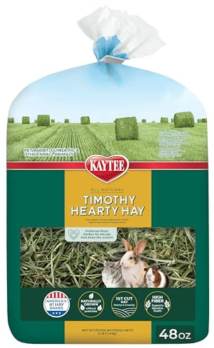 Kaytee Timothy Hearty Hay for Guinea Pigs, Rabbits & Other Small Animals, 48 oz