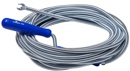 Desatascador de Tuberías 10 metros THORQUE, Punta a Forma di Garra de 13 mm, Alambre Desatascador Tuberias Profesional, Cable Desatascador Tuberías, Muelle Desatascador