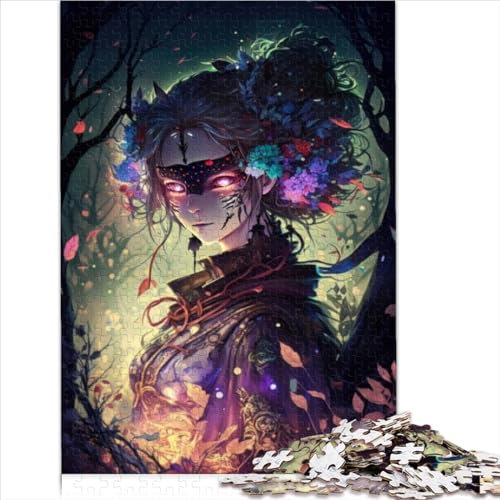 Puzzles für Erwachsene und Kinder, Manga-Mädchen, 1000-teiliges Puzzle für Erwachsene, Holzpuzzles ab 12 Jahren, herausfordernde Puzzlegröße für Erwachsene (50x75 cm)